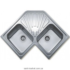 Мойка для кухни асимметричная TEKA CLASSIC ANGULAR 2B  2 чаши  оборачиваемое крыло  врезная  нержавеющая сталь  хром 10118007