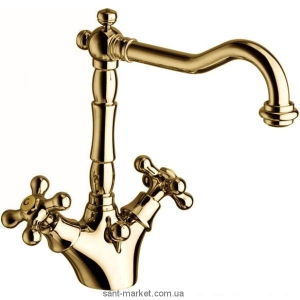 Змішувач для раковини двухвентильний з донним клапаном La Torre Leonardo золото 23702R gold