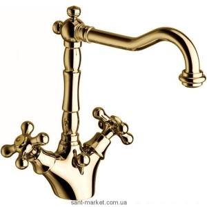 Смеситель для раковины двухвентильный с донным клапаном La Torre Leonardo золото 23702R gold