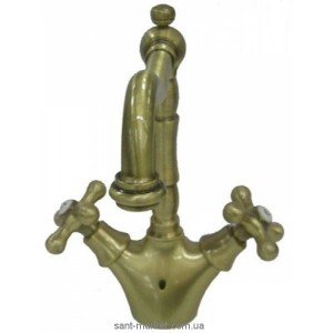 Смеситель для раковины двухвентильный с донным клапаном La Torre Leonardo бронза 23702R bronze