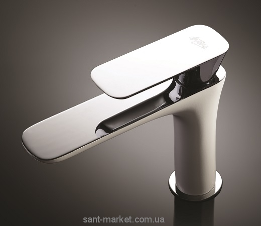 Смеситель для раковины однорычажный с донным клапаном La Torre Laghi хром/белый 44001 CS  