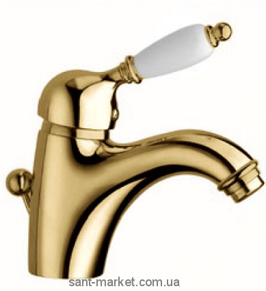 Смеситель для раковины однорычажный с донным клапаном La Torre Zafira золото 8001RE gold