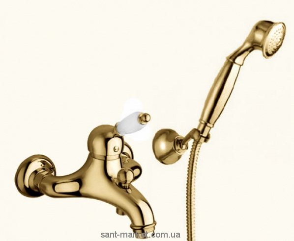 Змішувач одинважільний для ванни з душем La Torre колекція Zafira золото 8020RE gold