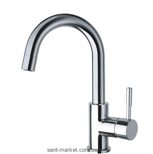 Смеситель для раковины однорычажный с донным клапаном высокий La Torre Tower Tech хром 12601CS