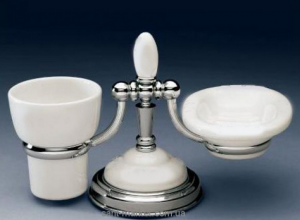 F.L.A.B. Тримач мильниці / склянки настільний Egizia Хром / Кераміка 439