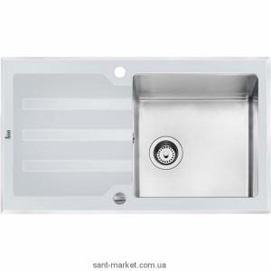 Мийка для кухні прямокутна TEKA LUX 1B 1D 86 обертається крило врізна нержавіюча сталь біле загартоване скло хром 12129012