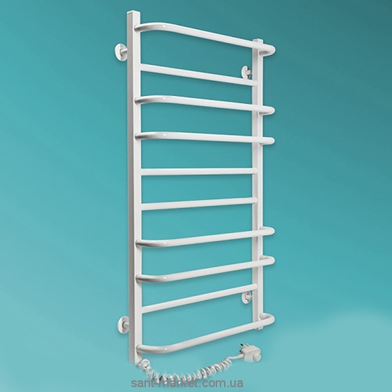 Электрический полотенцесушитель Laris Комфорт ЧФ10 Э 525x900х139 лесенка белый  75201006