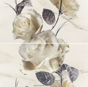 Opoczno CARRARA б'янко декор цветы 58 3X59 3