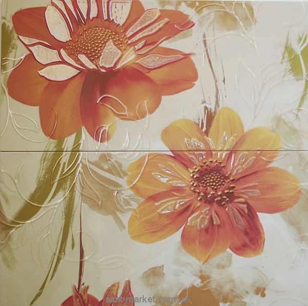 Opoczno LAZIO беж декор цветы 58 3X59 3