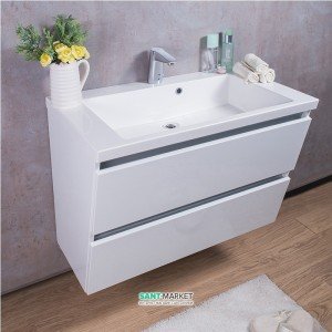 Тумба подвесная Буль-Буль Cyprus 840х300 (470)х600 с раковиной Peggy 850 белый 12208512200