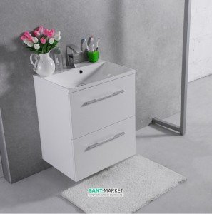 Тумба підвісна Буль-Буль Santorini 595х456х707 з раковиною Amelia 600 білий 11406012200