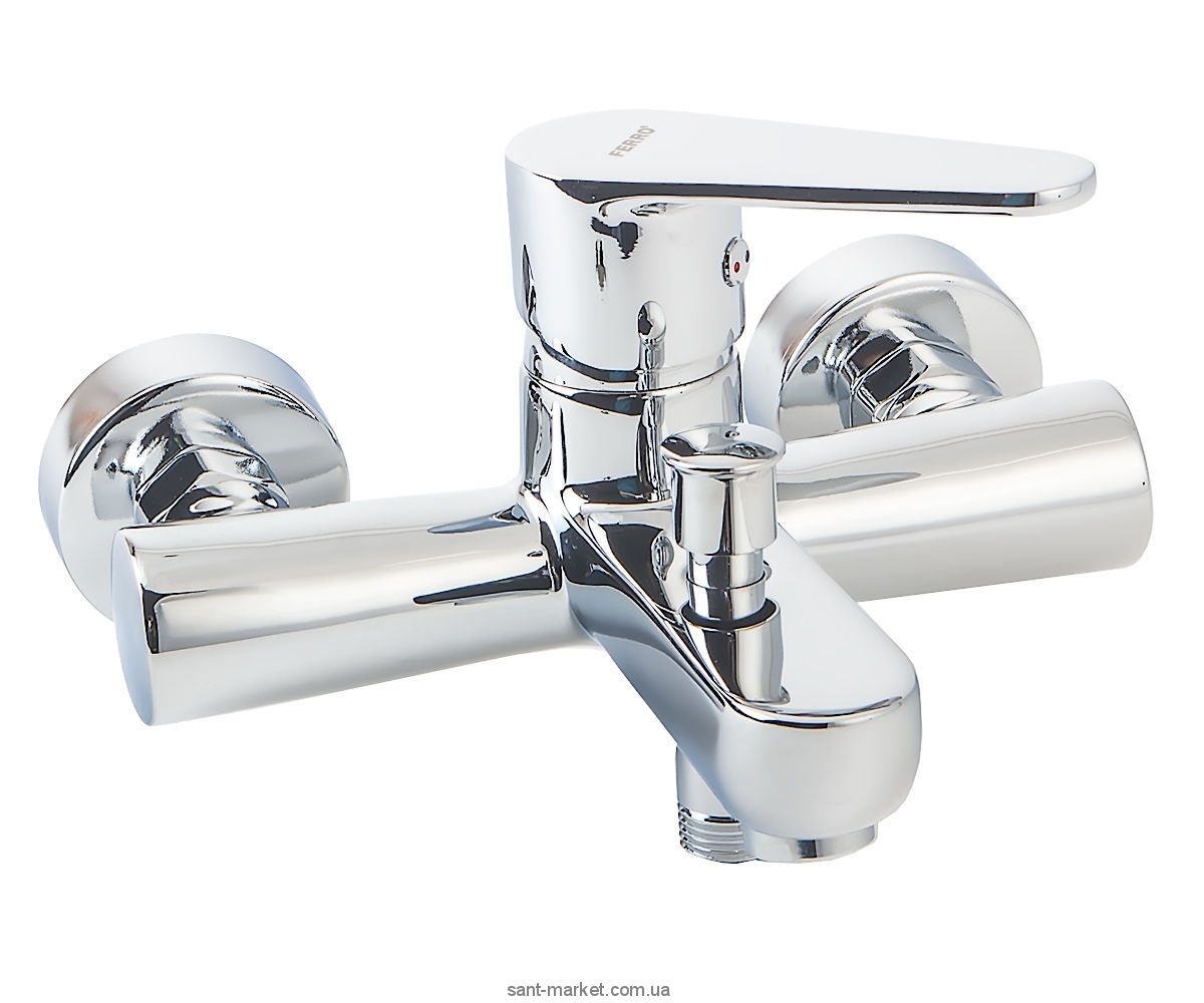 Змішувач одинважільний для ванни з коротким виливом Ferro колекція Algeo хром BAG1