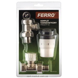 Ferro Термостатический комплкет прямой 1/2” ZTM06