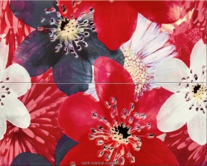 Opoczno FRENCH LAKE красный декор цветы 40X50