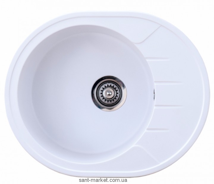 Мийка для кухні овальна Metalac X GRANIT VENERA M крило опціонально врізна граніт біла 155198