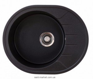 Мойка для кухни овальная Metalac X GRANIT VENERA M крыло опционально  врезная  гранит  черная 154026