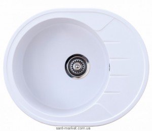 Мойка для кухни овальная Metalac X GRANIT VENERA M крыло опционально  врезная  гранит  белая 155198