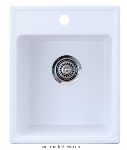 Мойка для кухни прямоугольная Metalac X GRANIT QUADRO 40 врезная  гранит  белая 152984