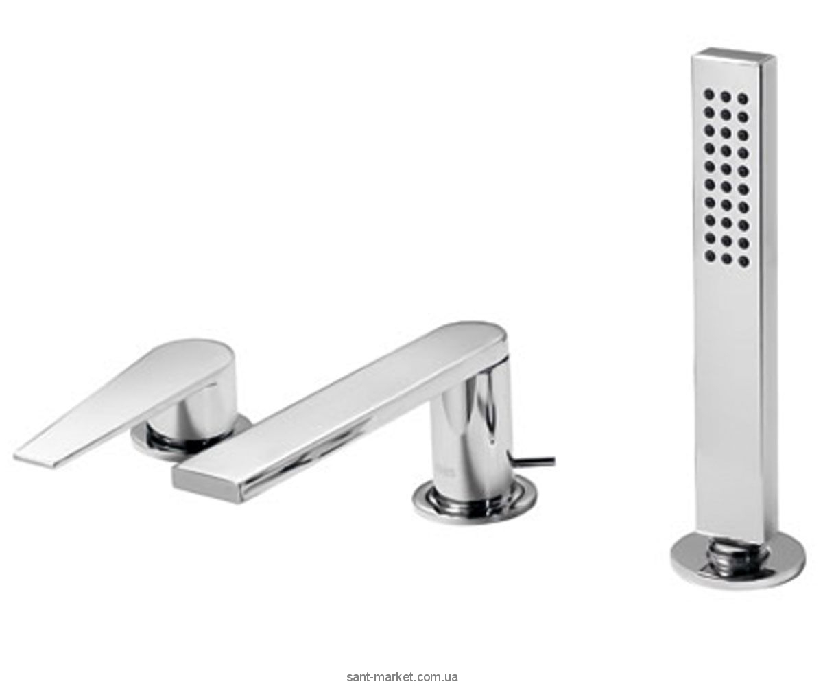 Смеситель однорычажный на борт ванны с душем Tres коллекция Class хром 20516103