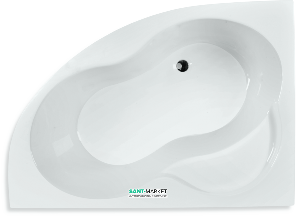 Ванна акриловая угловая PoolSpa коллекция Mistral 160х105 L левая с рамой белый PWA3Y10ZS000000