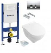 Унитаз подвесной Villeroy&Boch O.Novo 5660HR01 Directflush + Сиденье + Комплект 3 в 1 Geberit Duofix 458.121.21.1