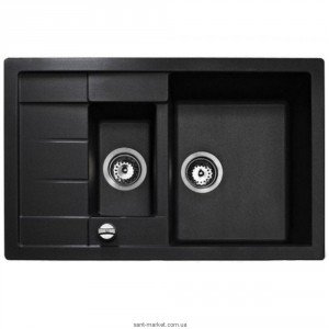 Мойка для кухни прямоугольная TEKA ASTRAL 60 B-TG  1.5 чаши  оборачиваемое крыло  врезная  гранит  карбон 40143528