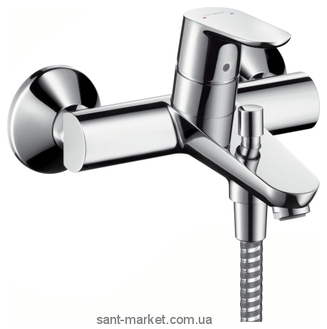 Змішувач одинважільний для ванни з коротким виливом Hansgrohe колекція Focus E2 хром 31948000