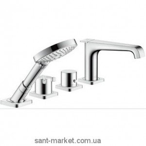 Смеситель с термостатом двухвентильный на борт ванны с душем Hansgrohe Axor Citterio хром 36411000