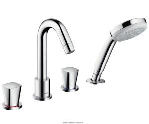 Змішувач двохвентильний на борт ванни з душем Hansgrohe колекція Logis хром 71314000
