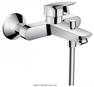 Змішувач одинважільний для ванни з коротким виливом Hansgrohe колекція Logis хром 71401000