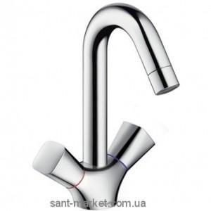 Смеситель для раковины двухвентильный с донным клапаном Hansgrohe коллекция Logis хром 71222000