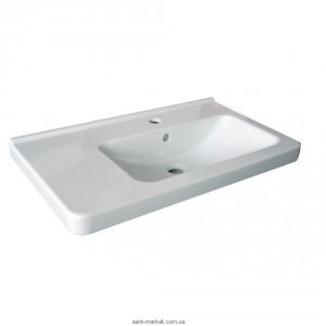 Раковина для ванної підвісна з полицею чаша справа Jika Cubito 75x16.5x45 біла H8124210001041