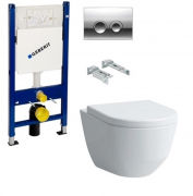 Унитаз подвесной Laufen Pro Rimless H8209660000001+H8969513000001 + Комплект 3 в 1 Geberit Duofix 458.121.21.1