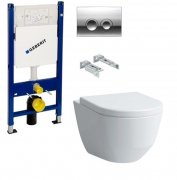 Унитаз подвесной Laufen Pro Rimless H8209660000001+H8969513000001 + Комплект 3 в 1 Geberit Duofix 458.121.21.1