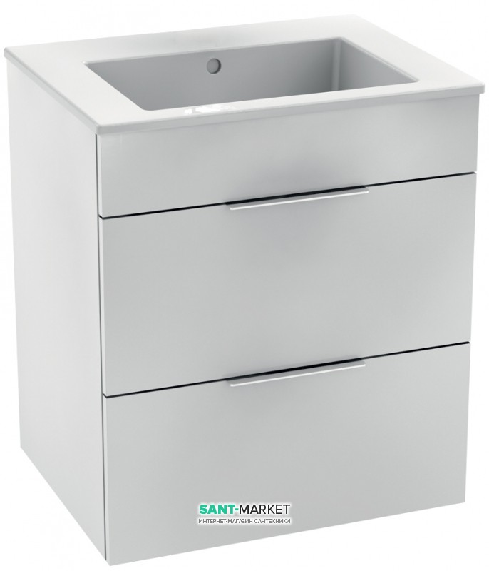 Тумба c раковиной Jika Cube подвесная 54x42.2x60.7 белый H4536121763001