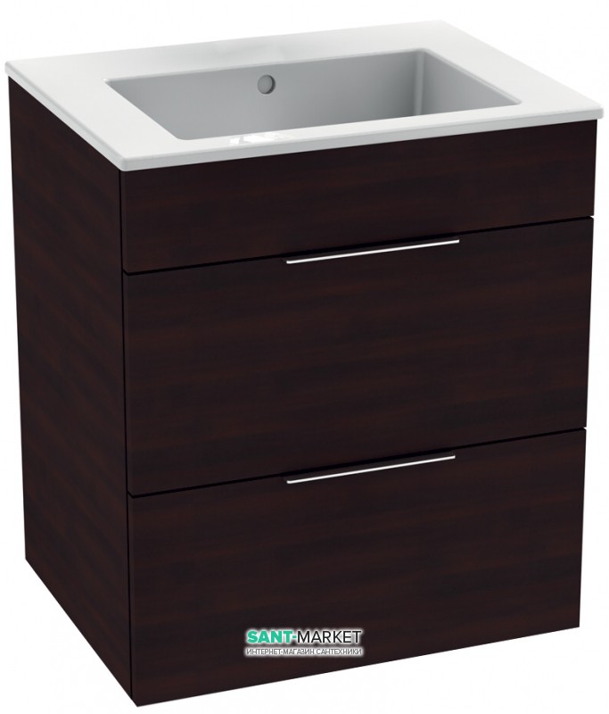 Тумба c раковиною Jika Cube підвісна 54x42.2x60.7 темний дуб H4536121763021