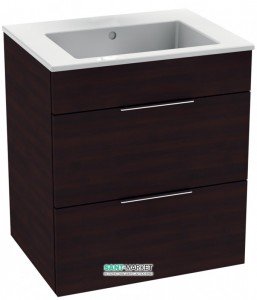 Тумба c раковиной Jika Cube подвесная 54x42.2x60.7 темный дуб H4536121763021