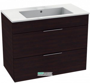 Тумба c раковиной Jika Cube подвесная 98x42.2x60.7 темный дуб H4536521763021