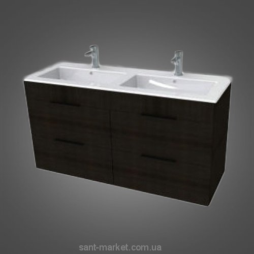 Тумба c раковиною Jika Cube підвісна на 2 раковини 116x42.2x60.7 темний дуб H4536621763021