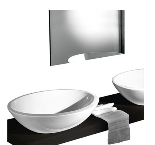 Раковина для ванной накладная AeT коллекция Motivi Spot Eclipse белая L212T0R0V0