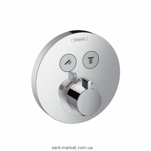 Змішувач для душа вбудований із термостатом Hansgrohe колекція Shower Select S хром 15743000