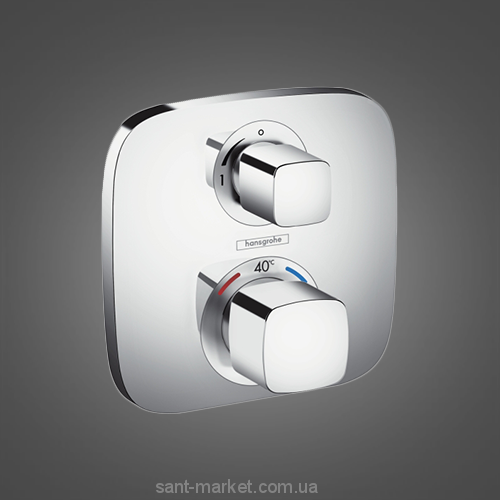 Змішувач з термостатом прихований (вбудований) Hansgrohe колекція Ecostat E хром 15707000