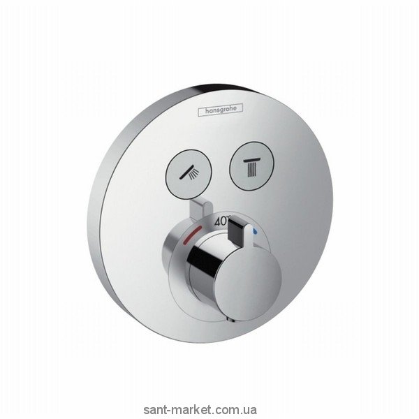 Смеситель для душа встраиваемый с термостатом Hansgrohe коллекция Shower Select S хром 15743000