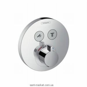 Смеситель для душа встраиваемый с термостатом Hansgrohe коллекция Shower Select S хром 15743000