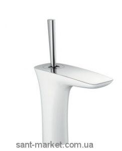 Змішувач для раковини з джойстиком Hansgrohe колекція PuraVida хром / білий 15070009