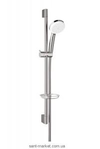 Душевой гарнитур со штангой Hansgrohe коллекция Monsoon Eco с мыльницей хром/белый 27335400