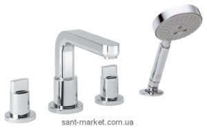 Смеситель двухвентильный на борт ванны с душем Hansgrohe коллекция Metris S хром 31443000