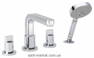Смеситель двухвентильный на борт ванны с душем Hansgrohe коллекция Metris S хром 31443000