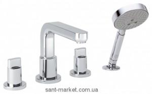 Смеситель двухвентильный на борт ванны с душем Hansgrohe коллекция Metris S хром 31443000