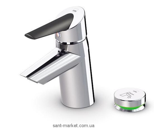 Смеситель для раковины однорычажный электронный с донным клапаном Oras Optima хром/черный 2701F